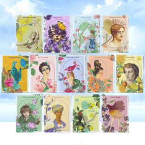 Le Jardin Retrouve Set of 13 Postcards in Pochon